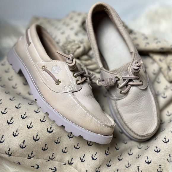Lt Purple Leather Hand Sewn Slip On Boat Shoes Timberland Women’s Size 8 - Picture 8 of 11